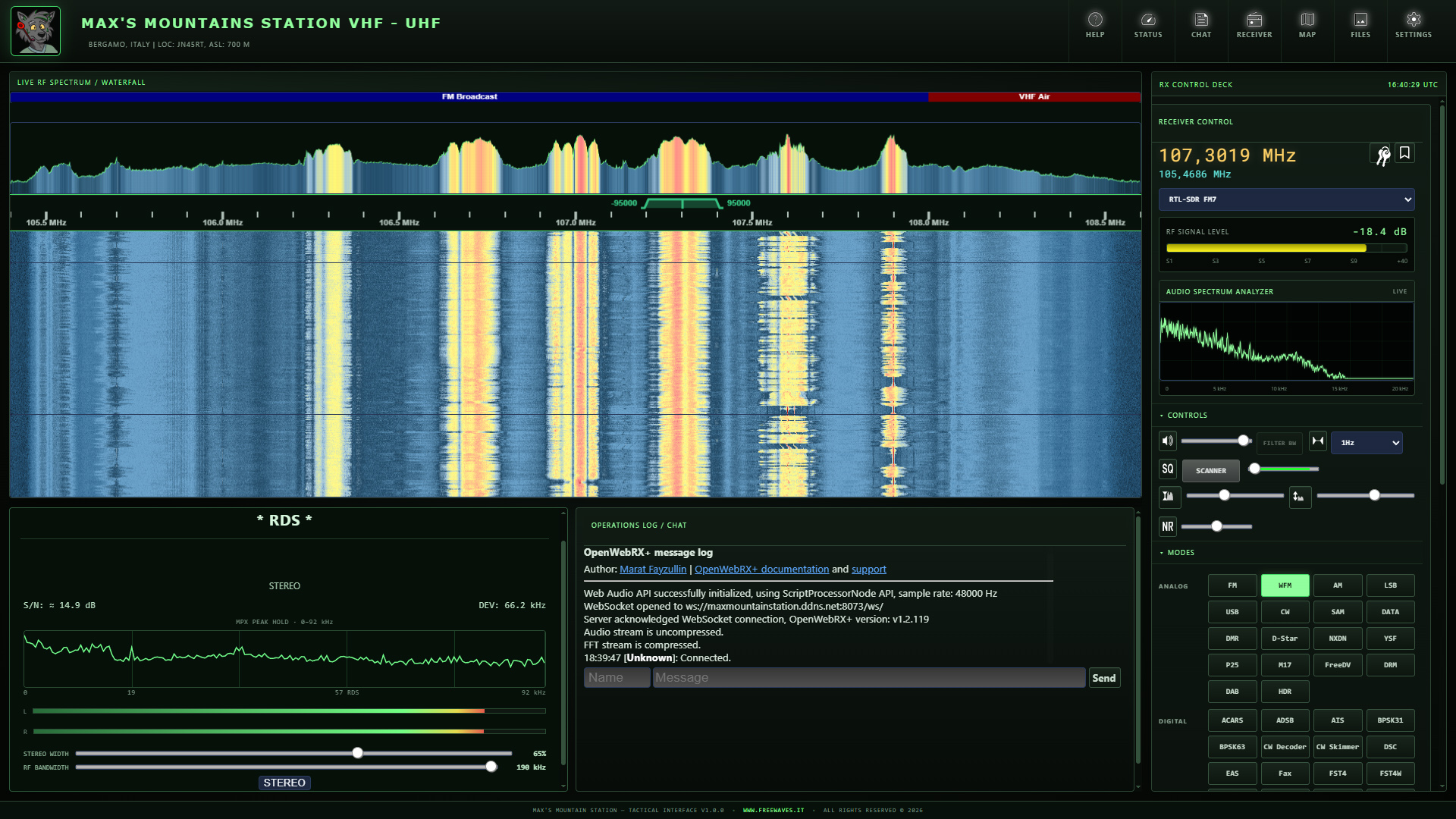Tactical Interface for OpenWebRX+